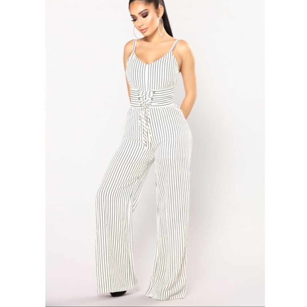 Pinstriped Jumpsuit